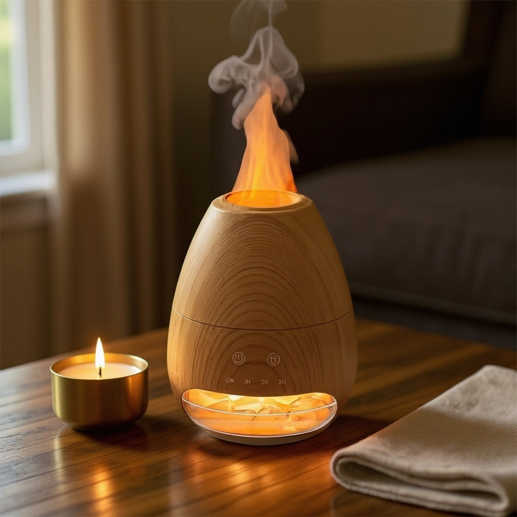 GlowMist-Himalája harmónia 3D láng diffúzor és sólámpa