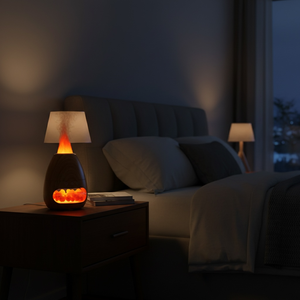 GlowMist-Himalája harmónia 3D láng diffúzor és sólámpa
